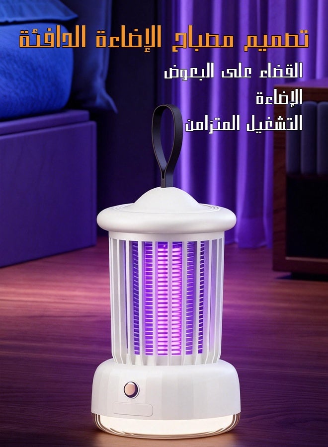 يهييو فانوس صاعق بعوض للمخيمات بإضاءة دافئة - يقضي على الحشرات بالصدمة صامت وآمن يقضي على الحشرات ويوفر إضاءة مريحة، لتغطية مساحات كبيرة داخل المنزل وخارجه، يعمل بالبطارية للمنزل والرحلات الخارجية والحديقة (أبيض) - Image 3